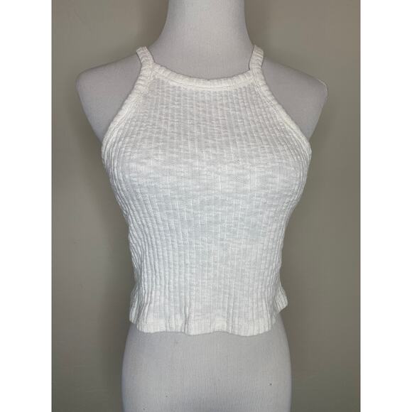 Forever 21 Tops - White Ribbed Camisole Crop Top Sz  Medium